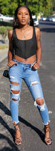 Load image into Gallery viewer, Ms Thang Distressed Crop Jeans
