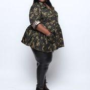 Load image into Gallery viewer, Missy Camo Peplum Jacket
